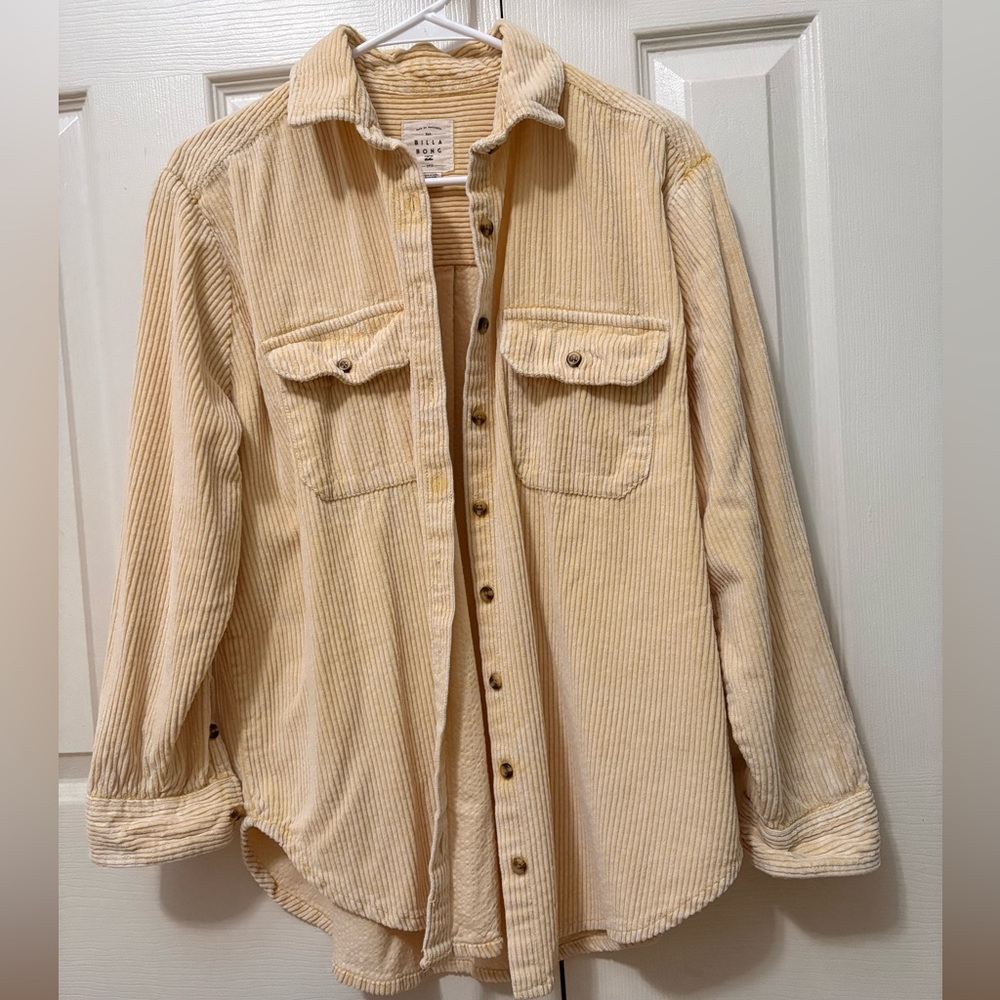 Billabong pastel yellow Corduroy Shirt